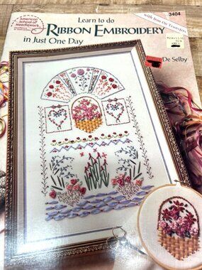 Learn To Do Ribbon Embroidery By De Selby With Iron-On Transfers 1994